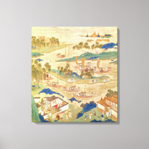 Emperor Hui Tsung transporting pierced stones Canvas Print