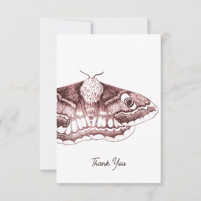 Emperor Moth Thank You Card (Front)