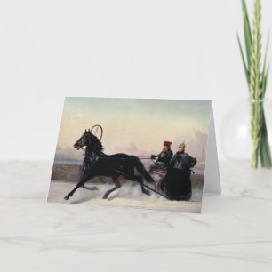 Emperor Nicholas I Driving in a Sleigh Holiday Card