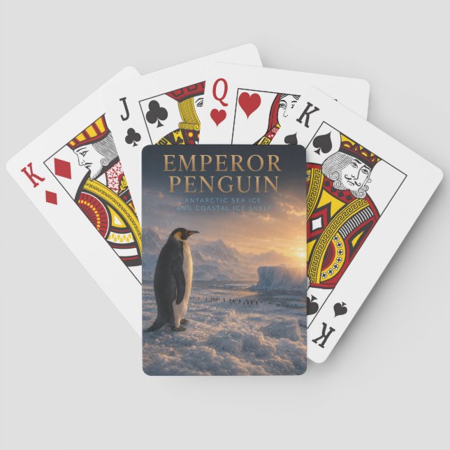 Emperor Penguin Antarctic Ice ANIMALS Poker Cards (Back)