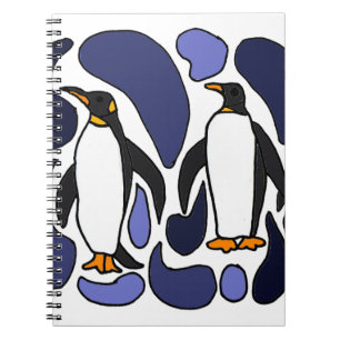 Emperor Penguin Art Abstract Design Spiral Notebook