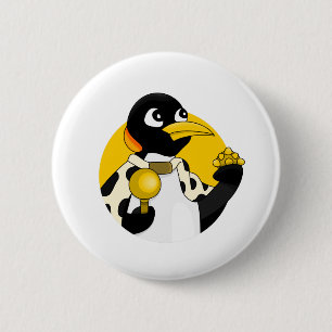 Emperor penguin cartoon 6 cm round badge