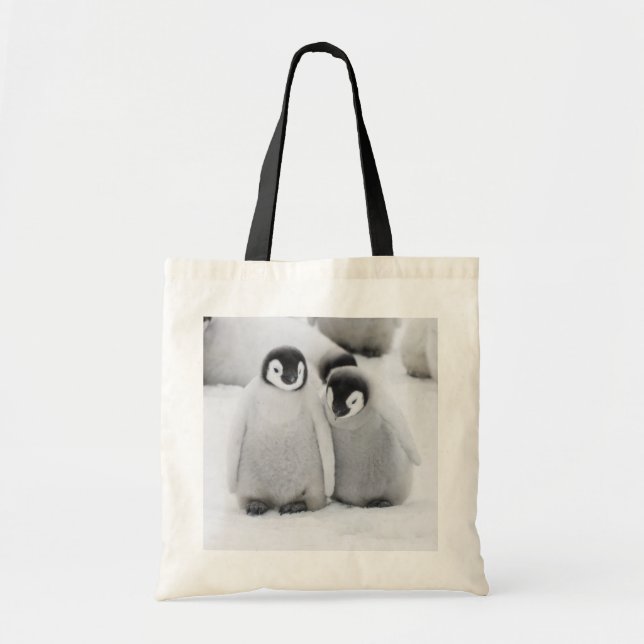 Emperor Penguin Chicks on Ice in Antarctica Tote Bag (Front)