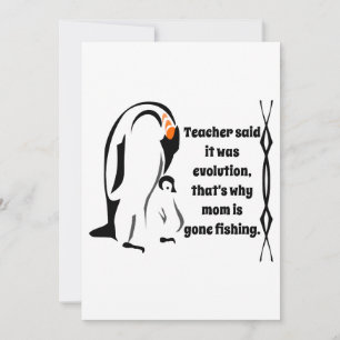 Emperor Penguin Father Standing with Son Holiday Card