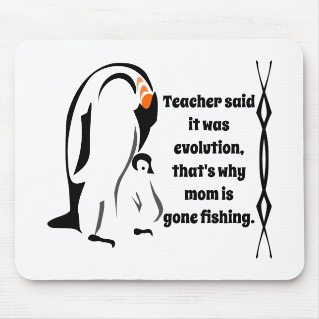 Emperor Penguin Father Standing with Son Mouse Pad (Front)