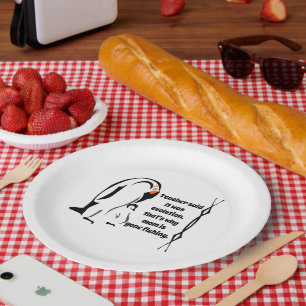 Emperor Penguin Father Standing with Son Paper Plate