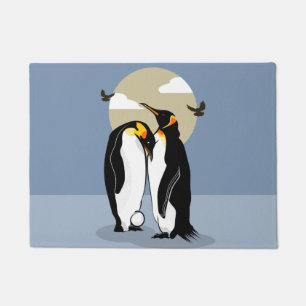 Emperor penguin parents doormat