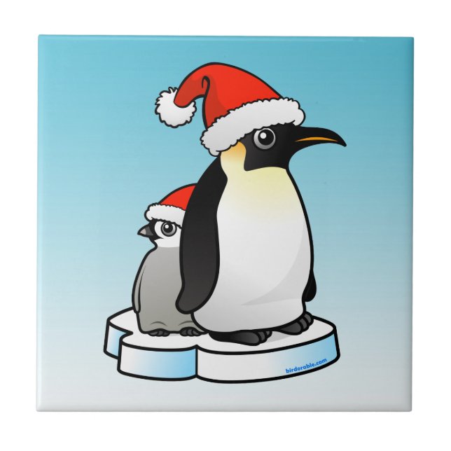 Emperor Penguin Santa Tile (Front)