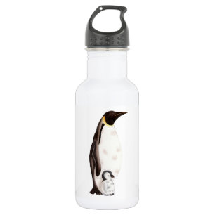 Emperor penguin with baby illustrated 532 ml water bottle