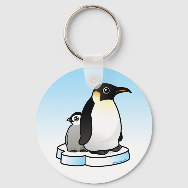 Emperor Penguin with Chick Key Ring (Front)