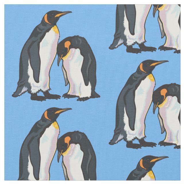 Emperor penguins fabric (Close Up)