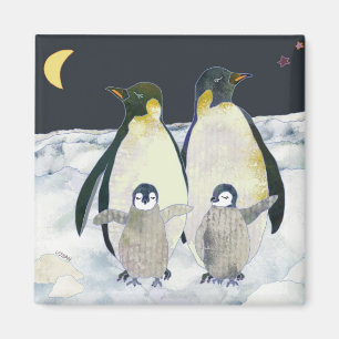 Emperor Penguins Winter Fun Magnet