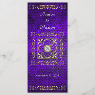 Emperor Purple Stained Glass Wedding Program Programme