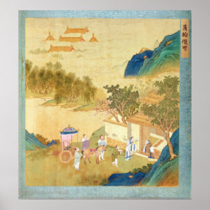 Emperor Wu Ti welcoming a man of letters Poster