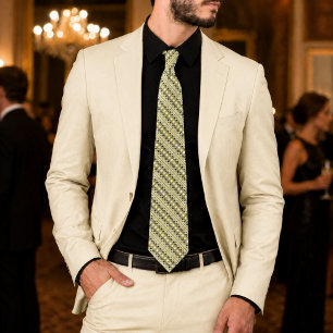 Emperor's Crest Luxury Black, White & Gold Desig Tie