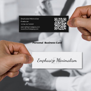 Emphasize Minimalism Simple Initials Mini Business Card