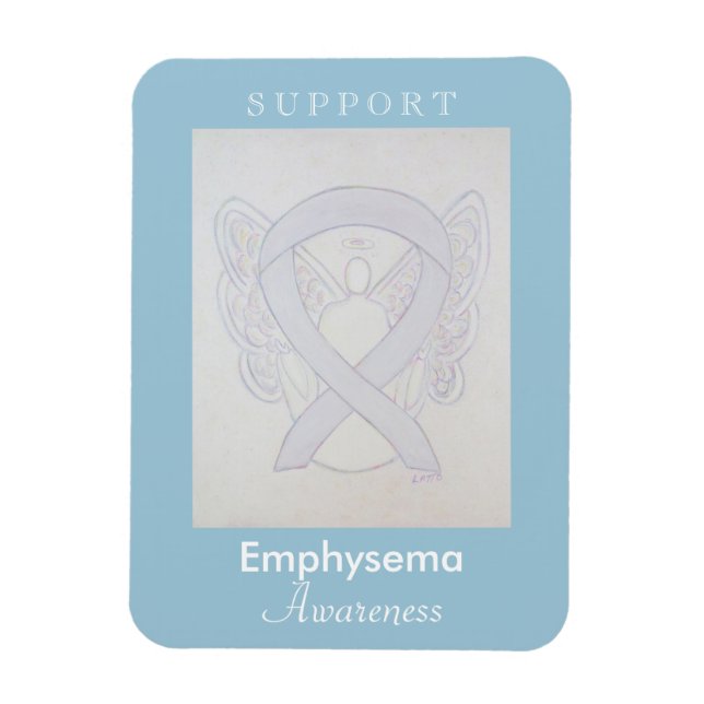 Emphysema Awareness Ribbon Angel Custom Magnet (Vertical)