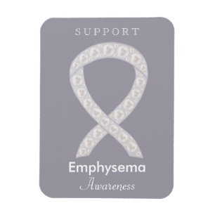 Emphysema Awareness Ribbon Custom Art Magnets