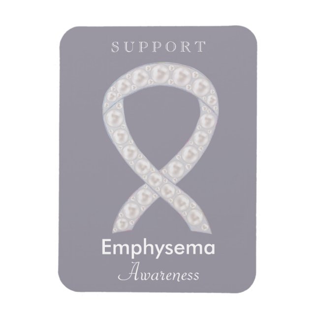 Emphysema Awareness Ribbon Custom Art Magnets (Vertical)