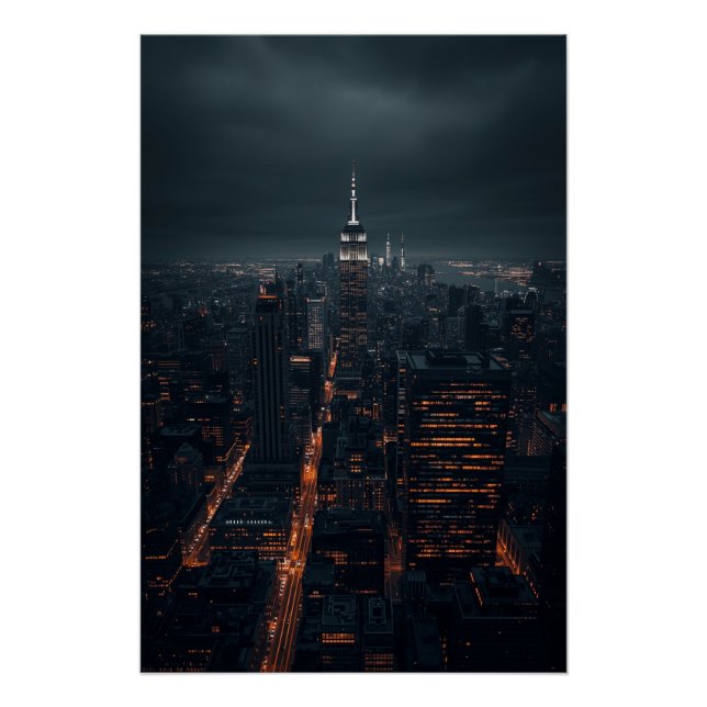 Empire Glow – Cinematic Night Skyline Poster (Front)