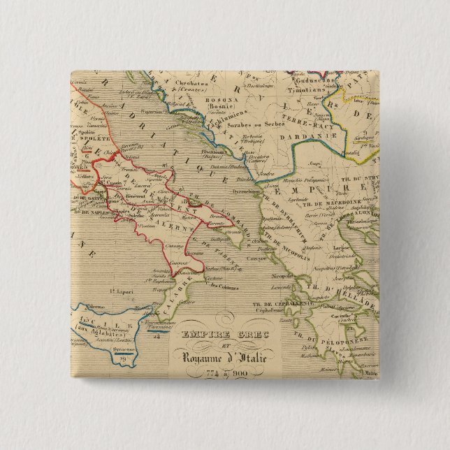 Empire Grec et Royaume d'Italie 774 a 900 15 Cm Square Badge (Front)