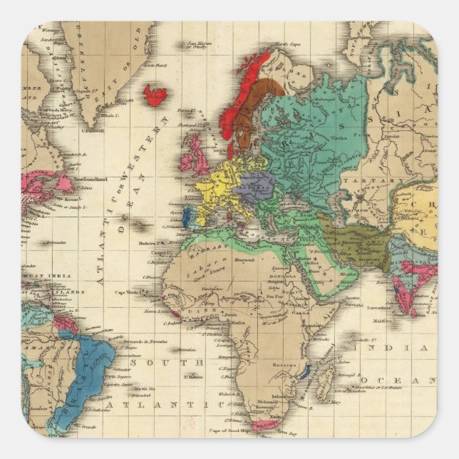 Empire of Napoleon Bonaparte 1811 AD Square Sticker (Front)