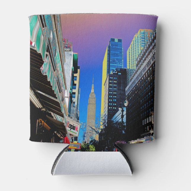 Empire Sate Building from 42nd St New York Poster  Can Cooler (Front)
