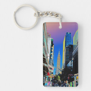 Empire Sate Building from 42nd St New York Poster  Key Ring