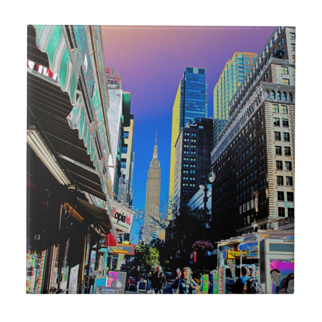 Empire Sate Building from 42nd St New York Poster  Tile (Front)