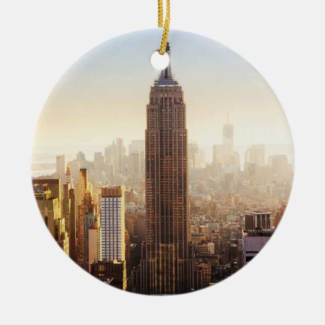 Empire State Building Ceramic Tree Decoration (Front)
