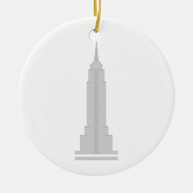 Empire State Building Ceramic Tree Decoration (Front)