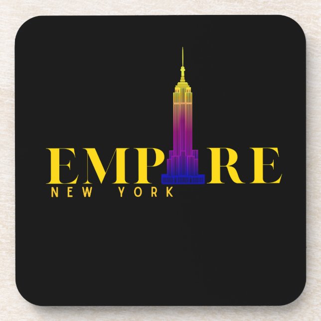 Empire State Building-New York-Vibrant Gold Coaster (Front)