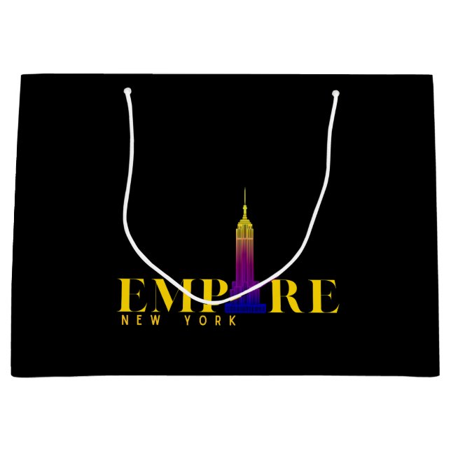 Empire State Building-New York-Vibrant Gold Large Gift Bag (Front)