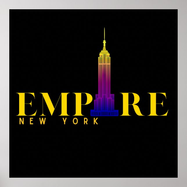 Empire State Building-New York-Vibrant Gold Poster (Front)