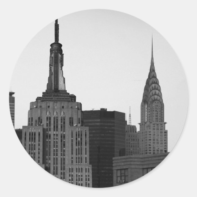 Empire State Building Photo Classic Round Sticker (Front)
