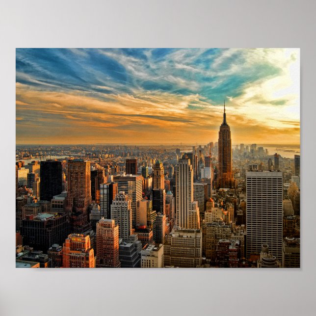 Empire State Sunset in New York City Poster (Front)