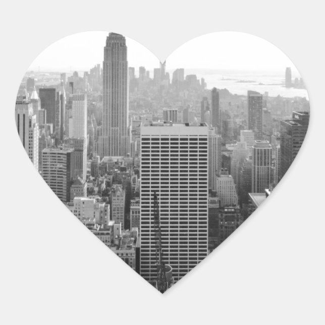 Empire States Building Manhattan Heart Sticker (Front)