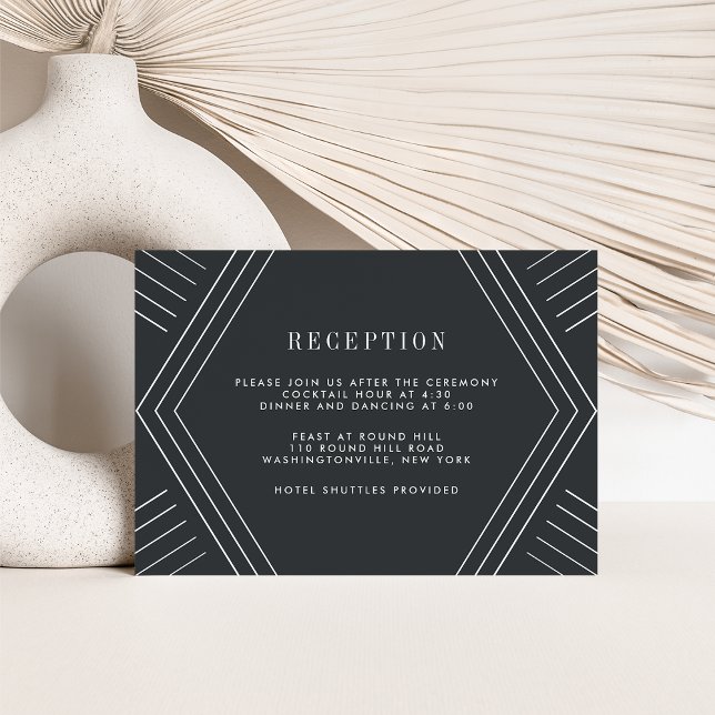 Empire Wedding Reception Card | Charcoal (Creator Uploaded)