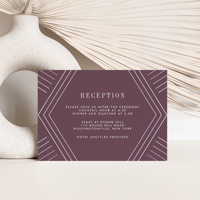 Empire Wedding Reception Card | Eggplant (Creator Uploaded)