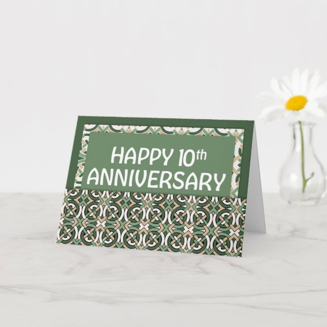 Employee 10th Anniversary Green Pattern Card (Small Plant)