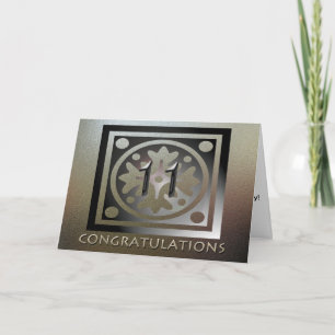 Employee 11th Anniversary Elegant Golden Card