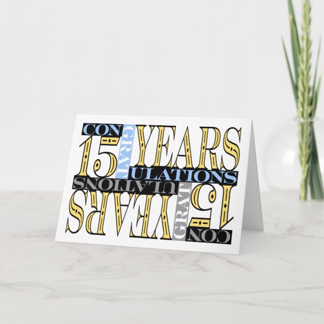 Employee 15th Anniversary Congratulations Mosaic Card (Front)