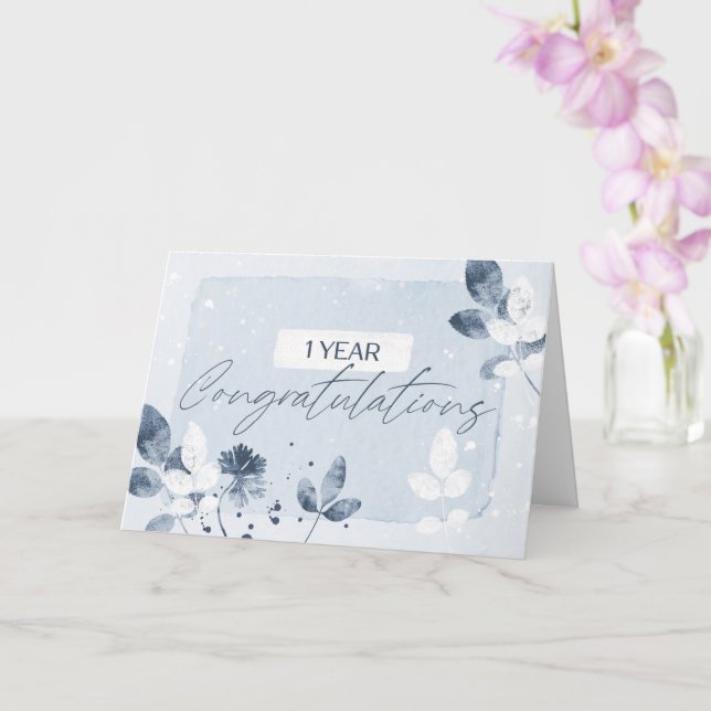 Employee 1st Anniversary Artistic Nature Card (Orchid)