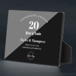Employee 20 years of service Custom logo Plaque<br><div class="desc">Celebrate a decade of dedication and commitment with our Employee 20 Years of Service Custom Logo Acrylic Award. It's important to recognise and appreciate your employees for their years of service, and this elegant plaque is the perfect way to convey your appreciation. The award features a sleek black and grey...</div>