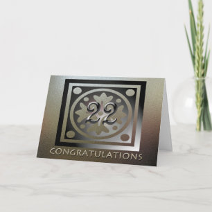 Employee 22nd Anniversary Elegant Golden Card