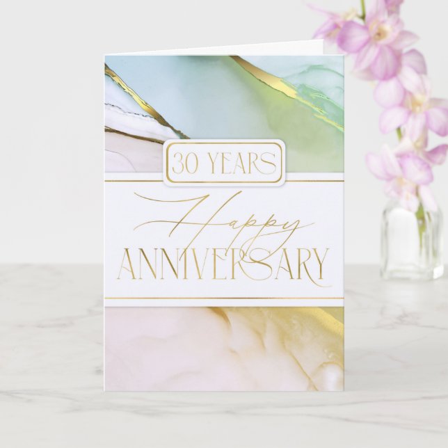 Employee 30th Anniversary Soft Abstract Card (Orchid)