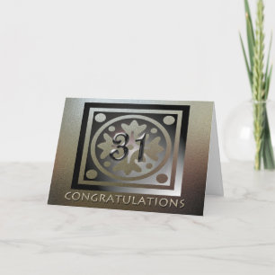 Employee 31st Anniversary Elegant Golden Card