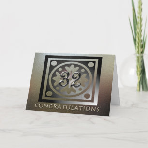 Employee 32nd Anniversary Elegant Golden Card