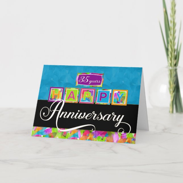 Employee 35th  Anniversary - Colourful Card (Front)