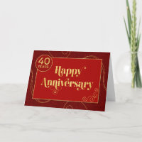Employee 40th Anniversary Stylish Corporate Card